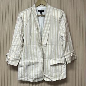 Ellen Tracy Women's Shawl Collar Linen Blend Blazer Size M